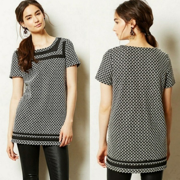 Anthropologie Tops - 🍩Anthropologie Basketweave Tunic Postmark Small